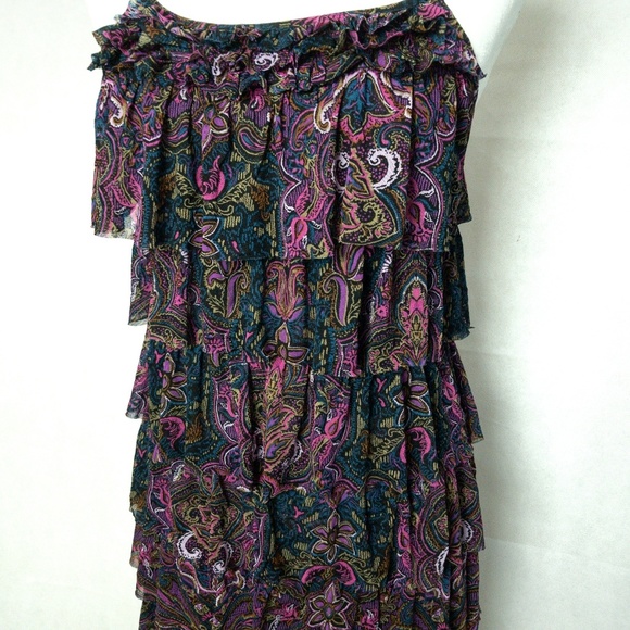 Multicolor Paisley Ruffle Dress - Picture 2 of 4